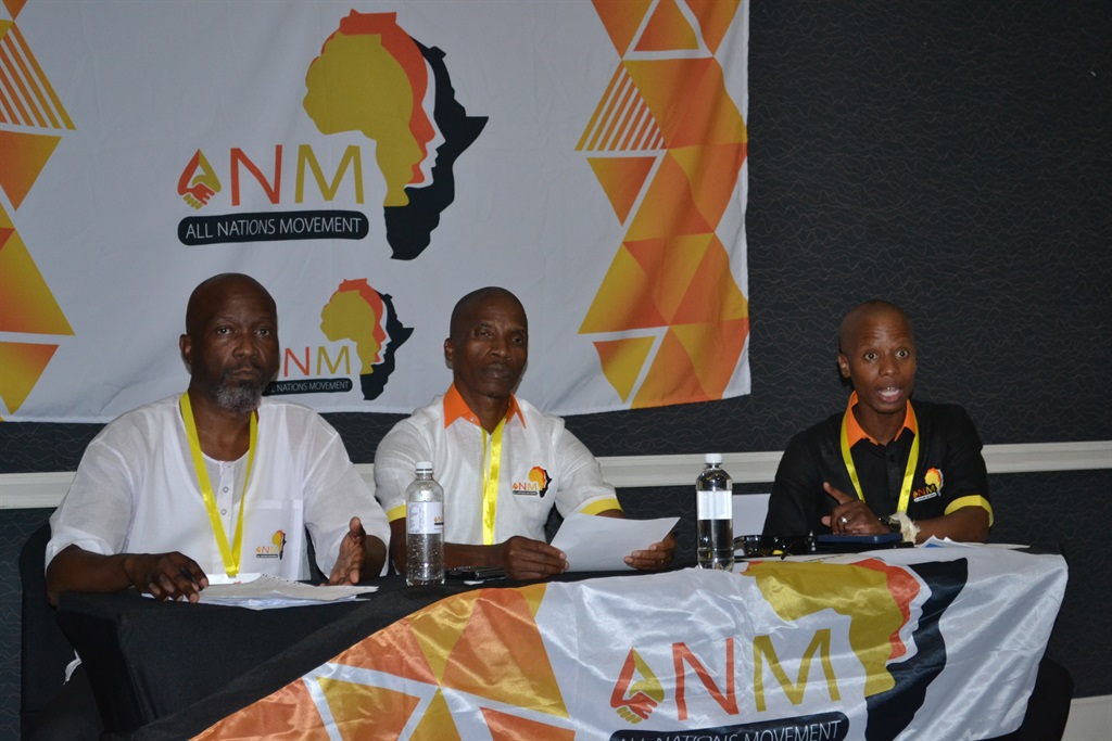 ANM deputy president Sthembiso Mngadi, president Bongani Majola, and secretary general Mthoko Ndlovu during the party's launch in Durban. 