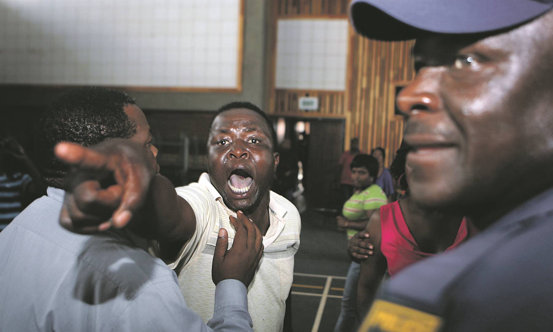 A group led by Lehlohonolo Masoga disrupts an ANC Youth League conference in Makhado, Limpopo, in 2010. Picture: Leon Sadiki