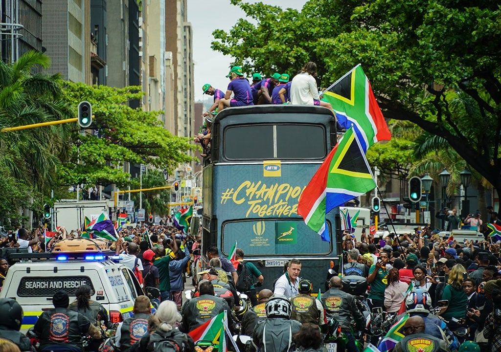Springbok supporters in Durban waited with much anticipation for the world champions to ride through their streets during their second leg of their tour on Friday.
