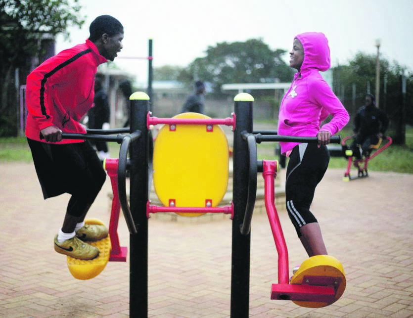 Outdoor gyms, like this one in Umlazi, Durban, encourages citizens to do some physical work which the author argues has a rippled effect and could contribute positively to the economyPHOTO: tebogo letsie