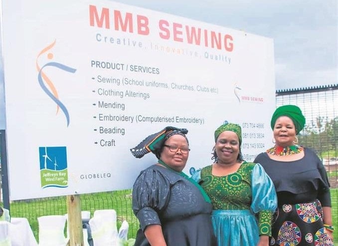 Eunice Boesman (MMB Sewing Project), Xoliswa Mbenya (MMB Sewing Project) and Thandeka Mbuqu (MMB Sewing Project. 