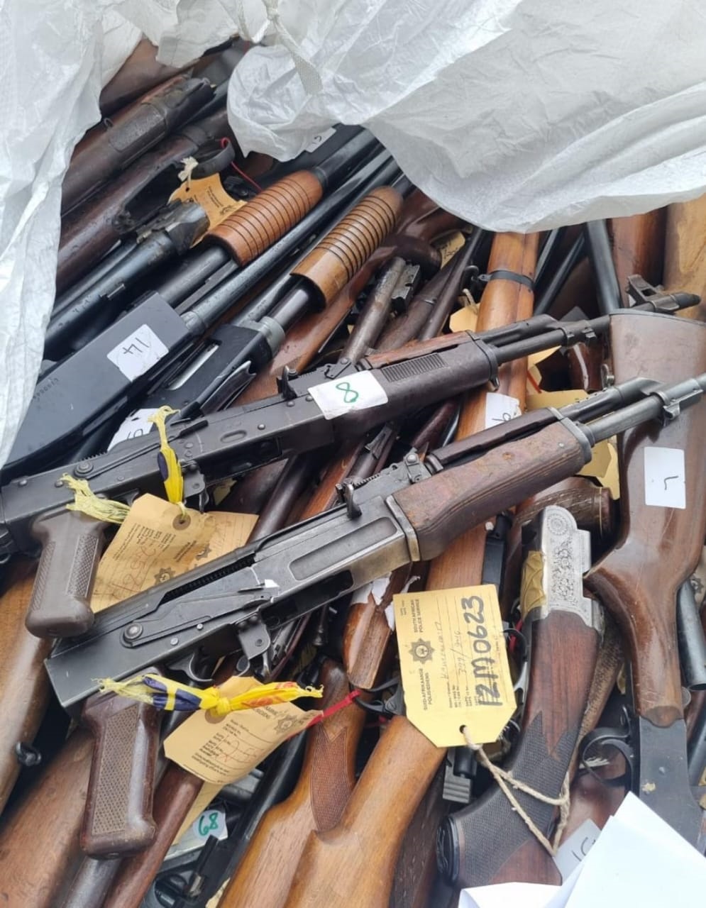 More than 18 000 illegal guns were destroyed by law enforcement agencies.