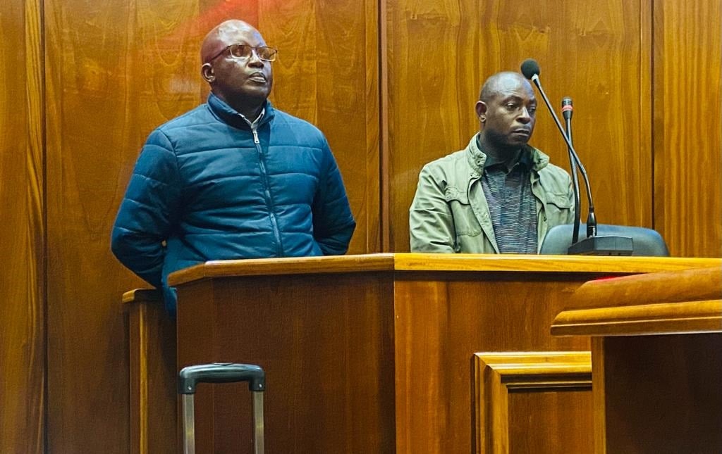 From left: Former municipal manager of Thulamela, Hlengani  Maluleke and Avhashoni Tshifhango appearing in court. 