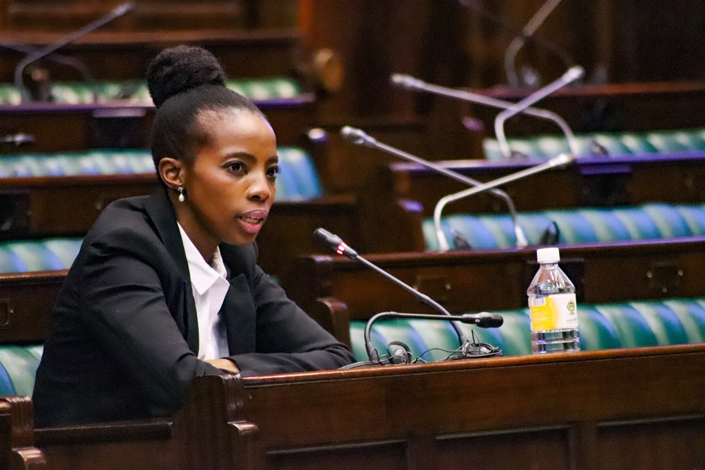Advocate Kholeka Gcaleka is interviewed by the Portfolio Committee on Justice and Correctional Services for the position of Deputy Public Protector. (Jan Gerber/News24)