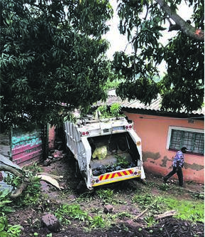 A truck veered off the road and crashed into a home in Buffelsdraai.