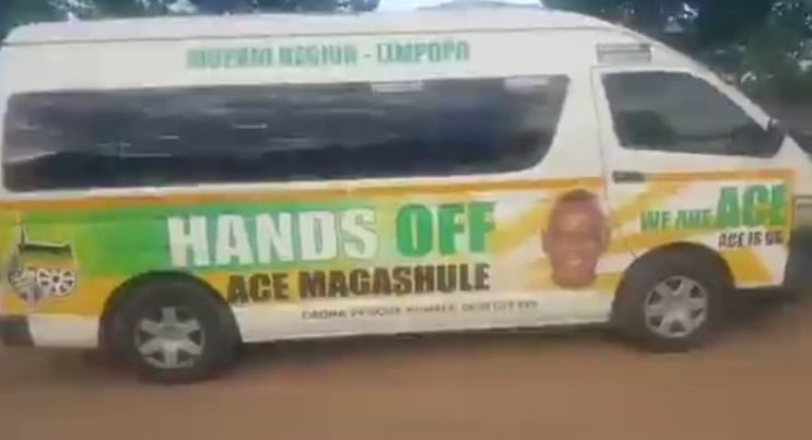 A Limpopo taxi branded in support of Ace Magashule.