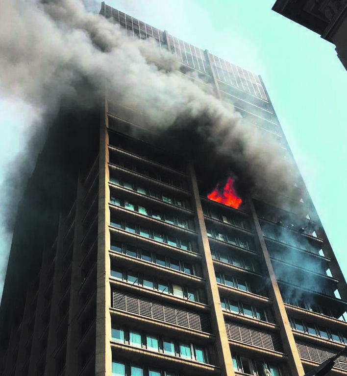 This 31-storey building, which housed various provincial government departments at 37 Pixley Ka Isaka Seme Street in the Joburg CBD was engulfed in flames on 5 September 2018. 