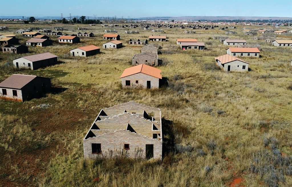 Unfinished RDP houses in Lufhereng, Soweto. Photo by Trevor Kunene