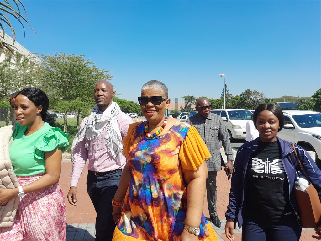 Former eThekwini mayor Zandile Gumede (middle) is expected back in the Durban High Court along with her co-accused for the tender fraud trial.  Photo by Mbali Dlungwana 