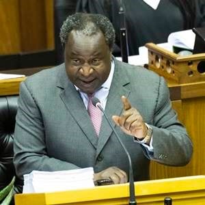 Minister of Finance Tito Mboweni delivers the 2020 National Budget Speech in Cape Town. (Brenton Geach, Gallo Images)
