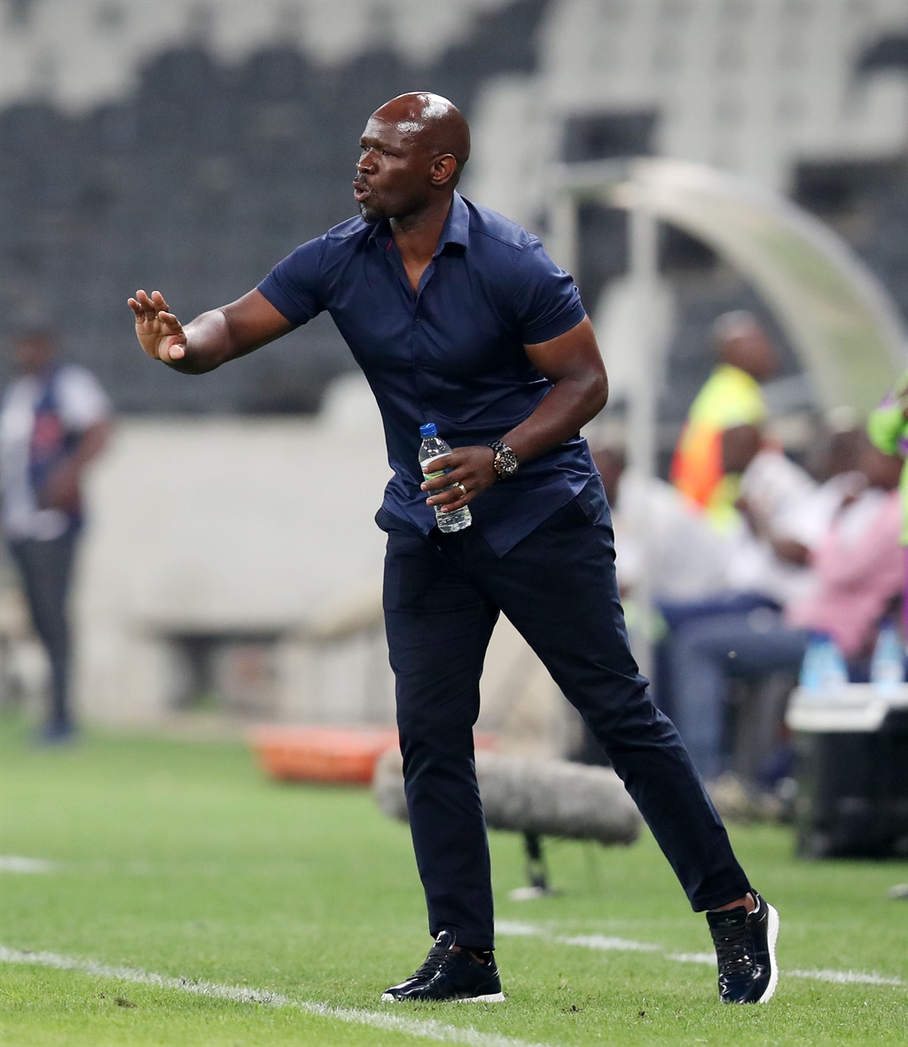 Steve Komphela, coach of Golden Arrows  during the 2019 Telkom Knockout Quarter Final match between Supersport United and Golden Arrows at the Mbombela Stadium, Nelspruit on the 02 November 2019