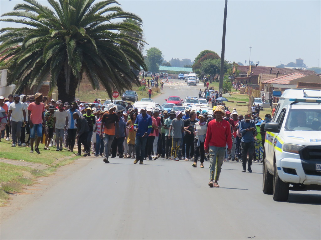 Angry residents took the streets on Friday and closed shops in KwaThema. Photo by Ntebatse Masipa