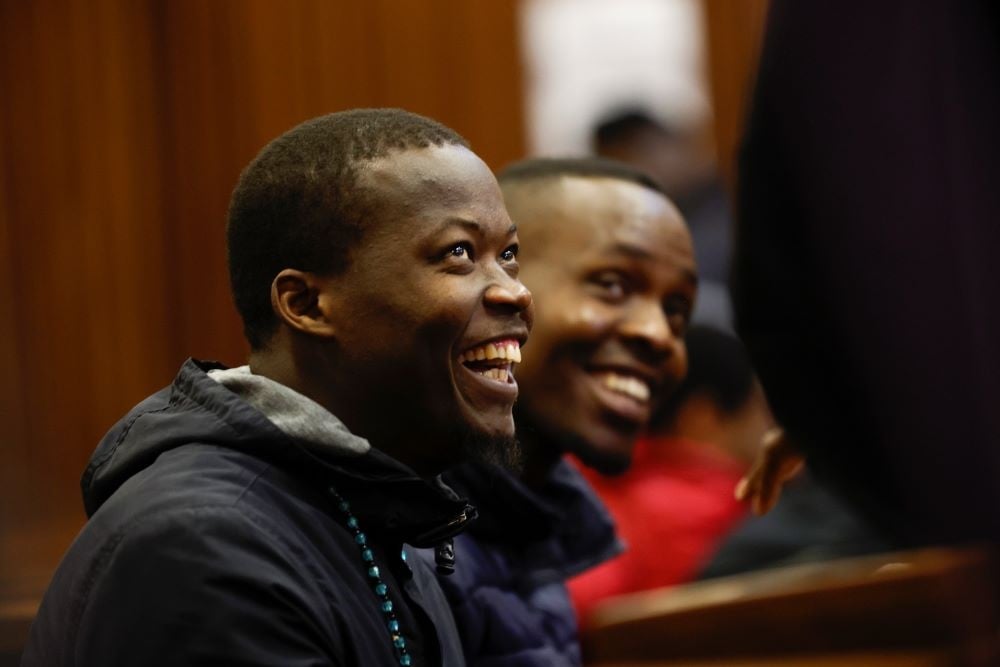 Muzi Sibiya (black top) and Bongani Ntanzi are seen at a previous court appearance. 