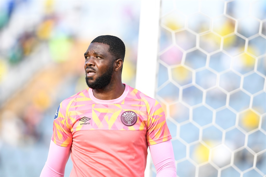 JOHANNESBURG, SOUTH AFRICA - APRIL 09: Daniel Akpeyi of Swallows FC during the DStv Premiership match between Swallows FC and Mamelodi Sundowns at Dobsonville Stadium on April 09, 2023 in Johannesburg, South Africa. (Photo by Lefty Shivambu/Gallo Images)