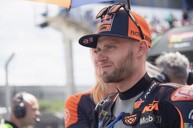 Brad Binder of Red Bull KTM Factory Racing prepares to start on the grid during the Spanish MotoGP  in Jerez de la Frontera on 28 April 2024. (Mirco Lazzari/Getty Images)