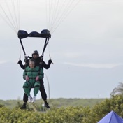 Cape teacher skydives to school to conquer her fear of heights