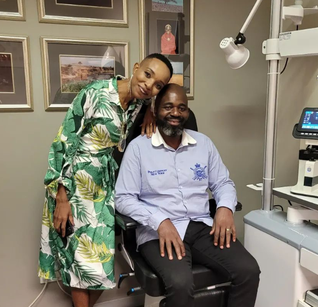 Bongani Nxumalo and his wife, Mathapelo Nxumalo, say they struggled financially because of his eyesight loss. Photo from instagram.