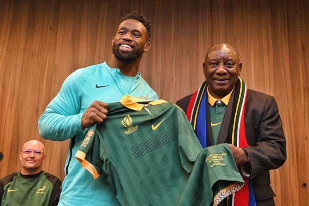 <em>President Cyril Ramaphosa is in Paris to cheer on the Springboks in their quest to retain the Webb Ellis Rugby World Cup Trophy later this evening against New Zealand.</em>