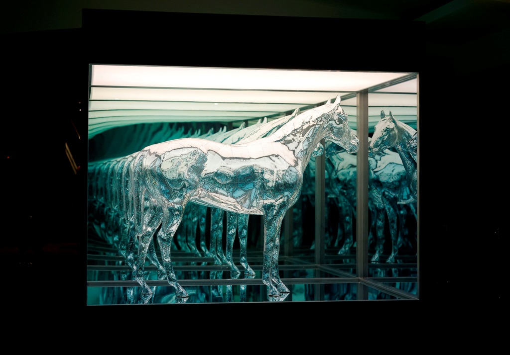 The horse display is seen during the World Premiere of Renaissance: A Film By Beyoncé.