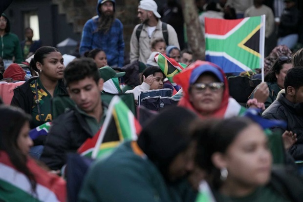 <em>Out in full force: Springbok supporters fill the streets of Cape Town, caught up in the Rugby World Cup fever. Photo: Luke Daniels/News24</em>