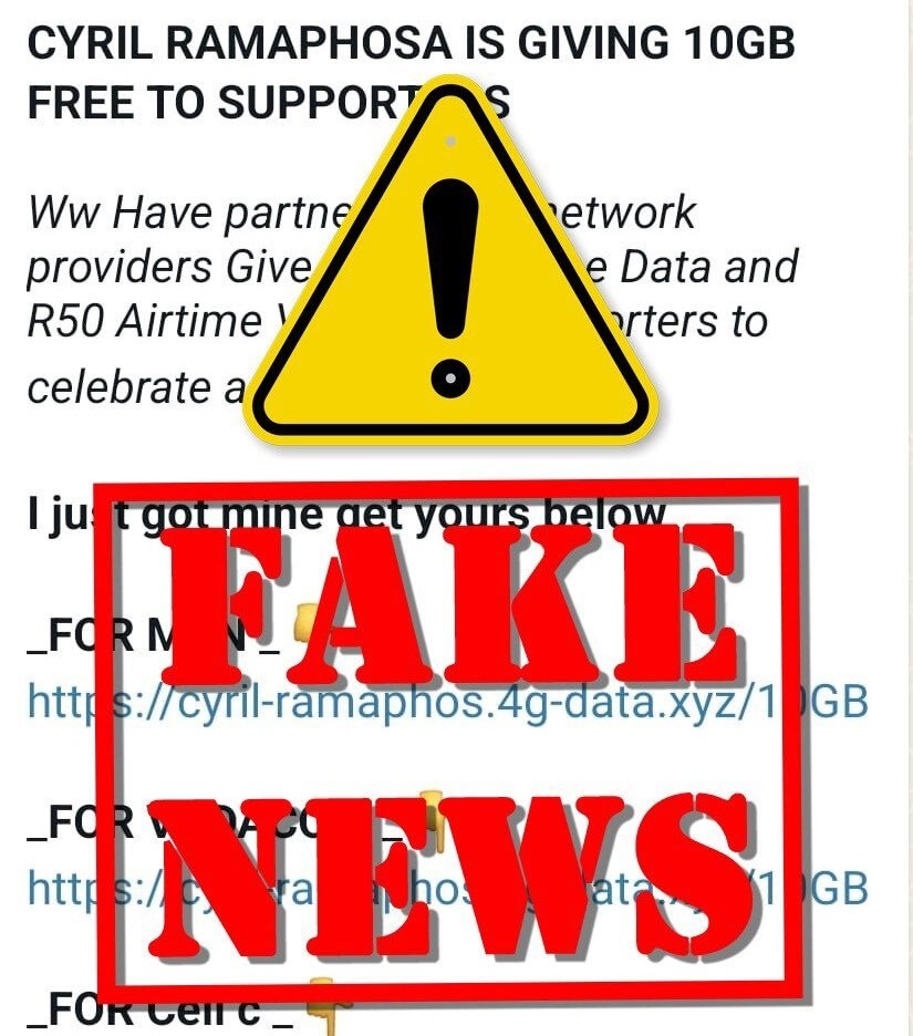 Image of a scam with a fake news banner