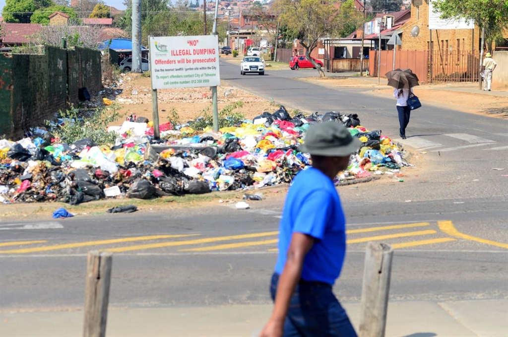 This pile of rubbish is a serious concern for residents of Atteridgeville, Tshwane. Photo by Raymond Morare