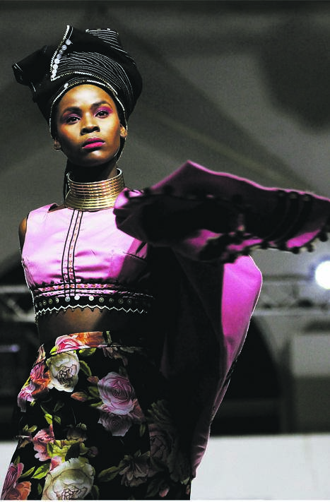 A model shows off a design by Digital Confusion. Picture: Tebogo Letsie
