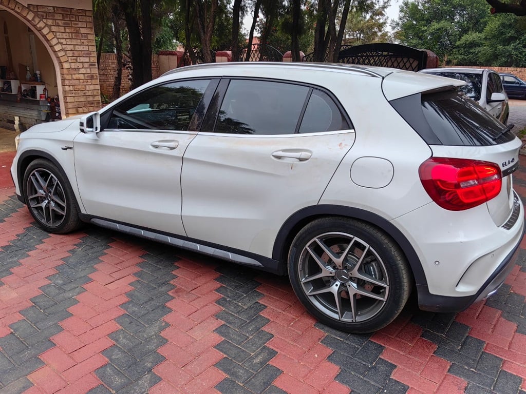 A white Mercedes-Benz which was stolen during a house robbery in Klerksdorp. Photo by Mohanoe Khiba