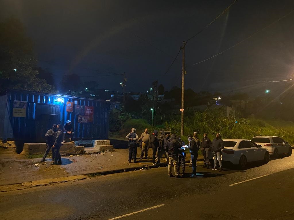 The scene where armed suspects were gunned down during a shoot-out with cops in Inanda, Durban.