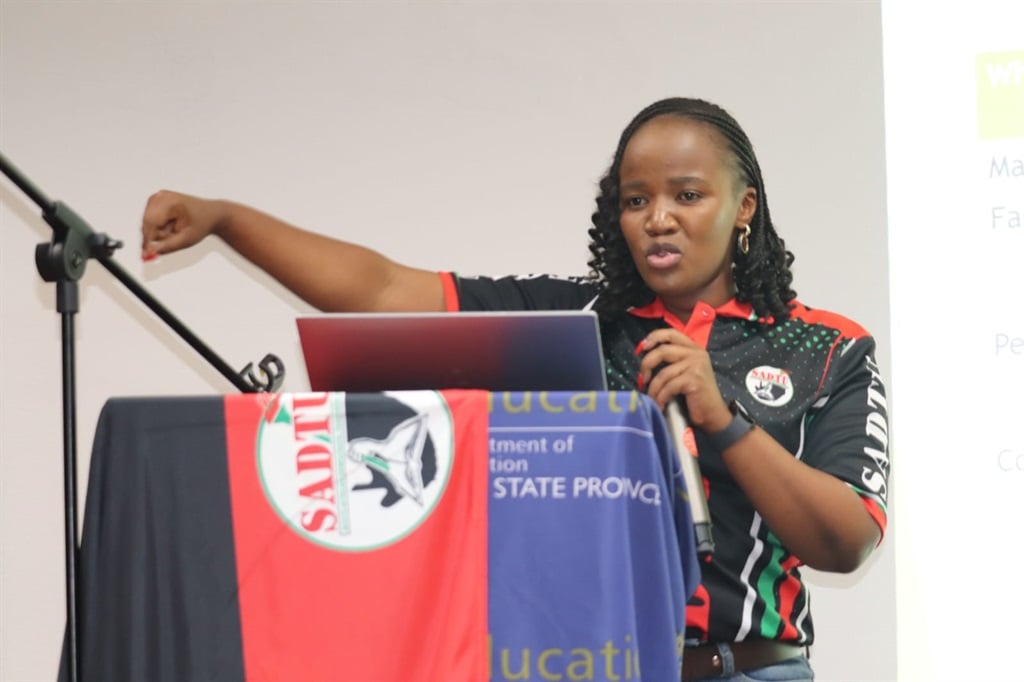 Sadtu national negotiator Maipato Morake called on the Department of Education to come up with a clear strategy to end learner pregnancy in schools. Photo by Joseph Mokoaledi
