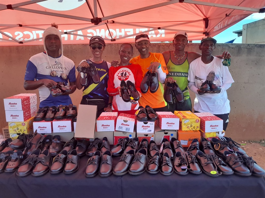 Athletes from different clubs donated school shoes for needy children. Photo by Happy Mnguni