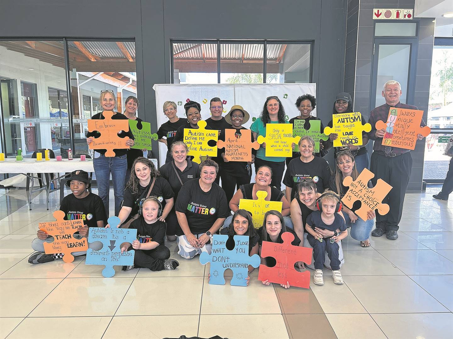 April is Autism awareness month. The Amari School’s staff, parents and members of the public took part in a march through the Goldfields Mall on Friday, 26 April, to promote autism awareness. Amari also had a special autism programme for schools this month. Photo: Supplied