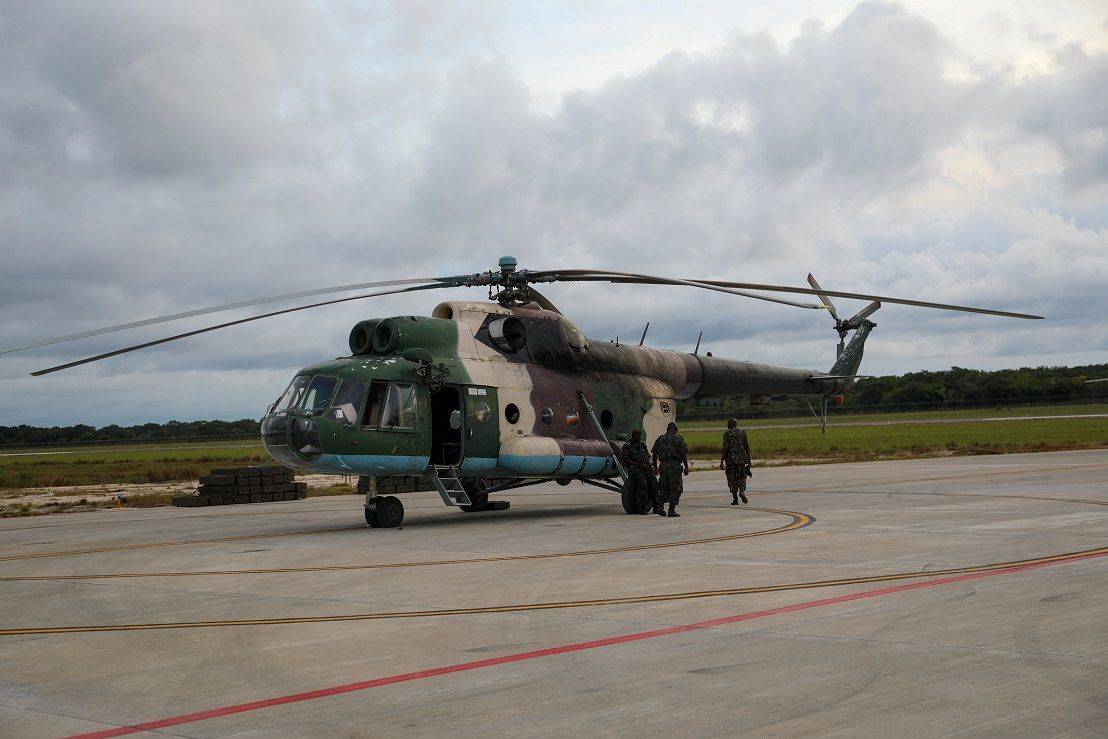 ’n Helikopter van die Mosambiekse lugmag. Foto: Twitter