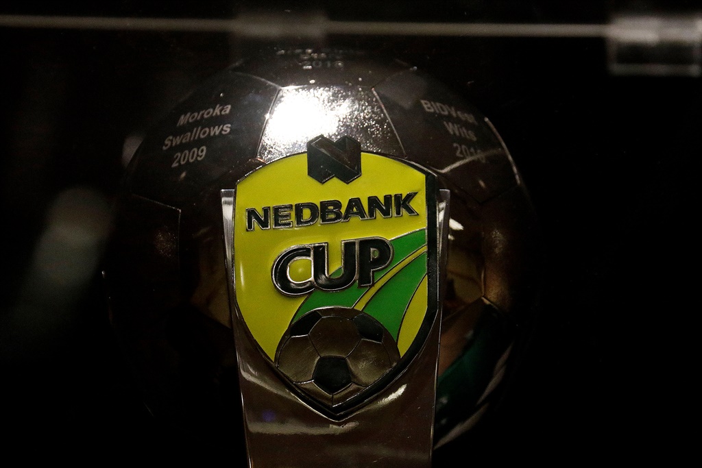 General views of the trophy  during the Nedbank Cup final press conference at Nedbank Offices on May 16, 2019 in Durban, South Africa.