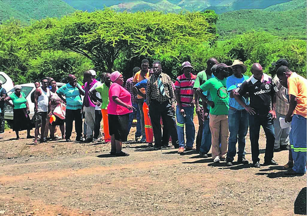 Workers line up to get their Christmas hampers.Picture: Sizwe Sama Yende