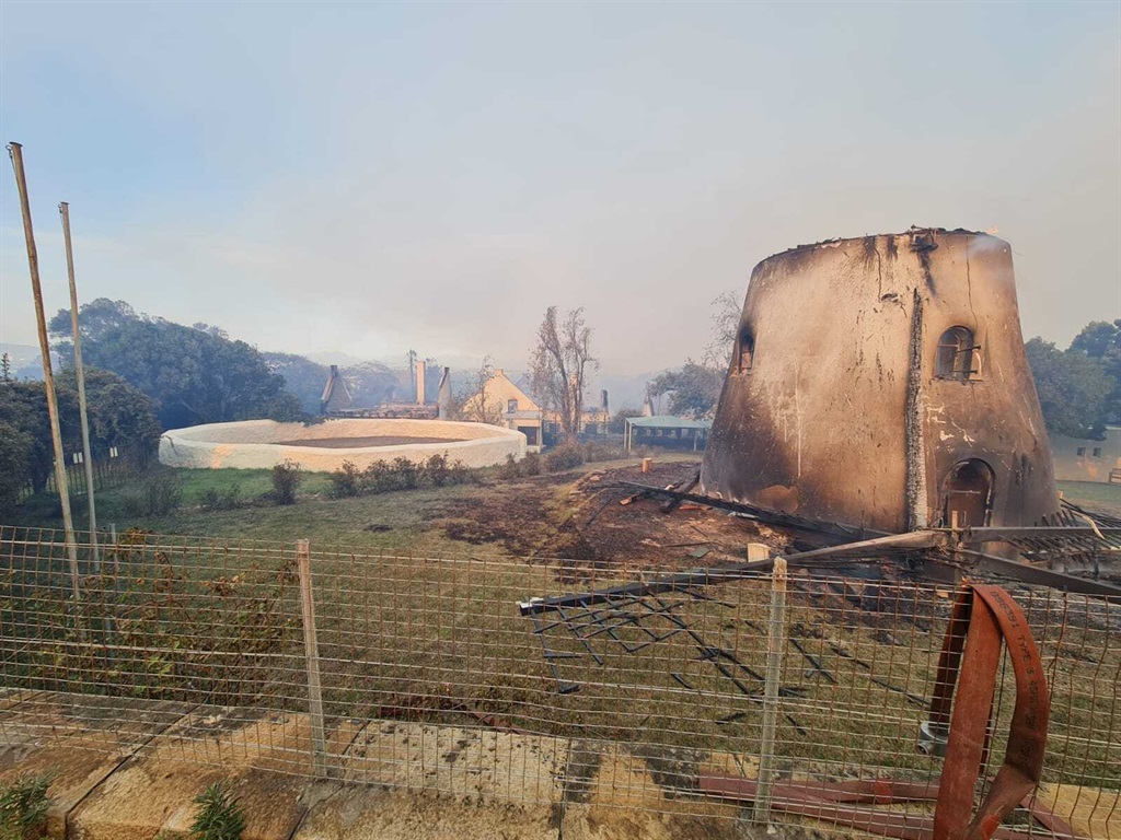 The Mostert Mill after the fire swept through. (Ci