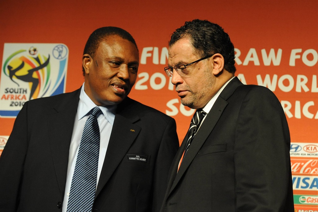 LOC Chairman Irvin Khoza and LOC CEO Danny Jordaan attend the 2010 Soccer World Cup press conference in 2009. Picture: 2010 FIFA World Cup Organising Committee South Africa via Getty Images