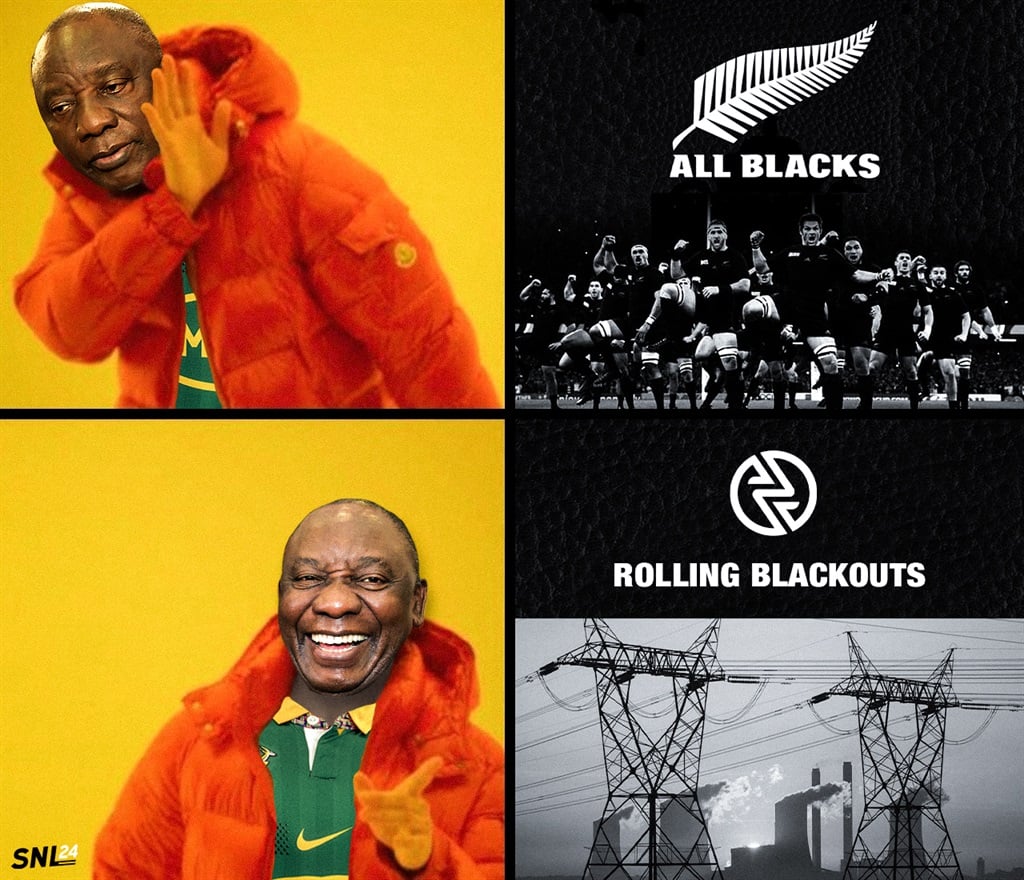  The only All Blacks we can't defeat are rolling blackouts. 