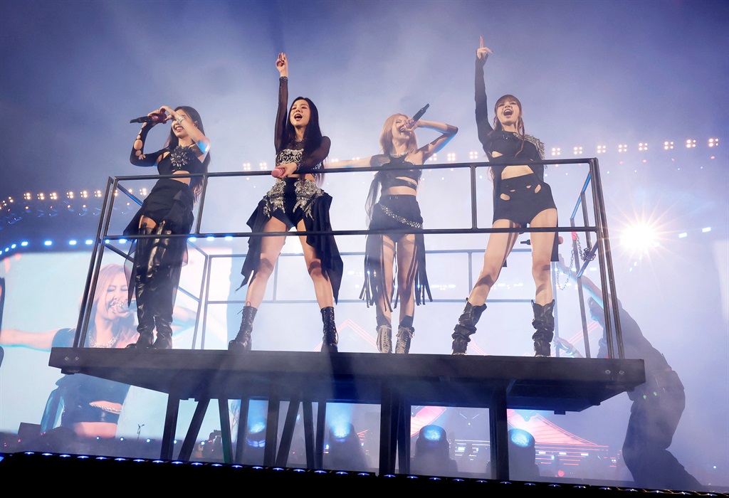 Jennie, Jisoo, Rosé, and Lisa of BLACKPINK perform at the Coachella Stage during the 2023 Coachella Valley Music and Arts Festival.