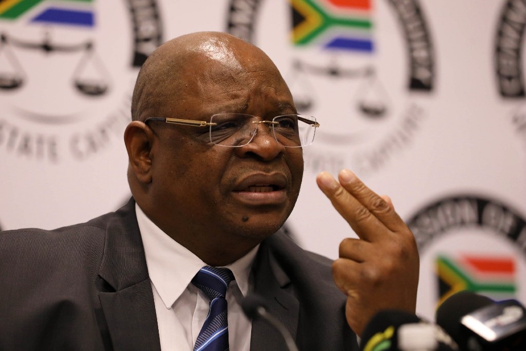 Deputy Chief Justice Raymond Zondo chairs the judicial commission of inquiry into state capture, in Johannesburg on 23 January 2020.