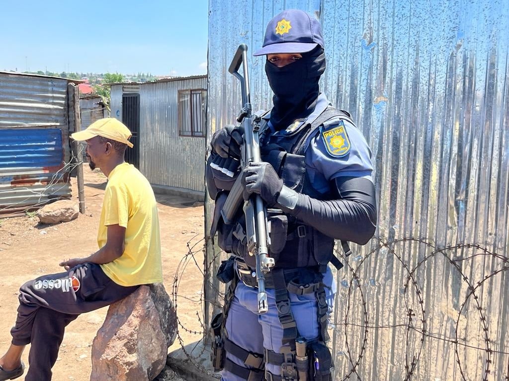 Cops were out in full force during Operation Shanela in Soweto. Photo by Nhlanhla Khomola