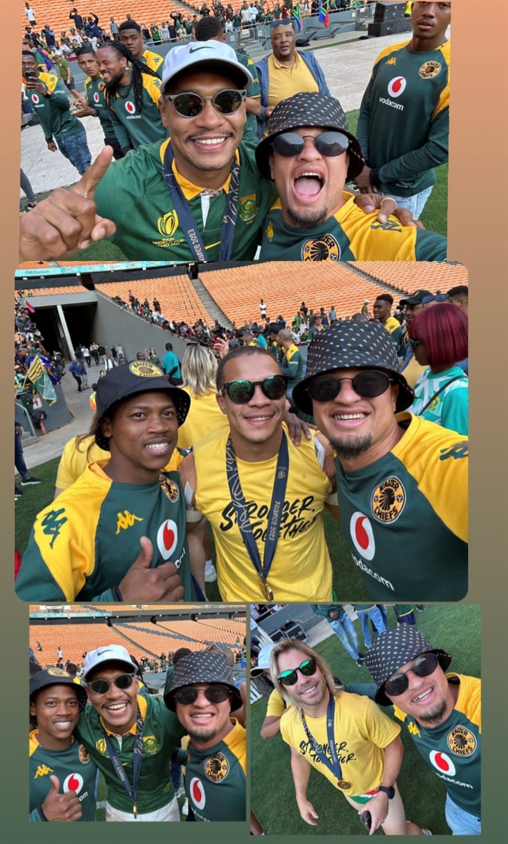 The Springboks' trophy parade took them to FNB Sta