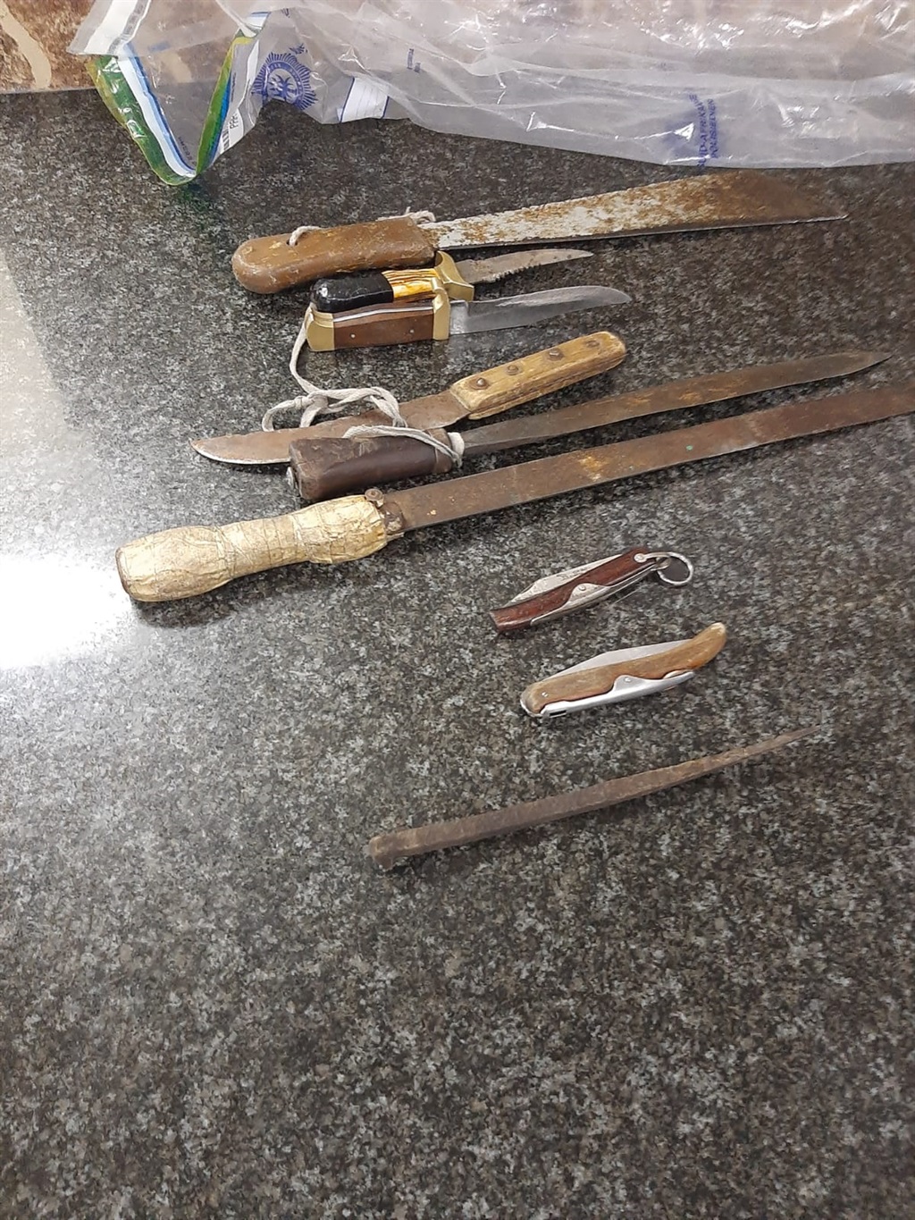 Some of the weapons police found on the gang