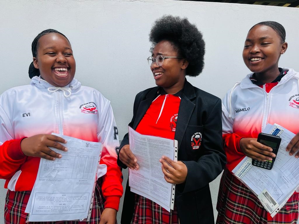 Protea Glen Secondary School2 pupils said the maths paper was easy. Photo by Nhlanhla Khomola