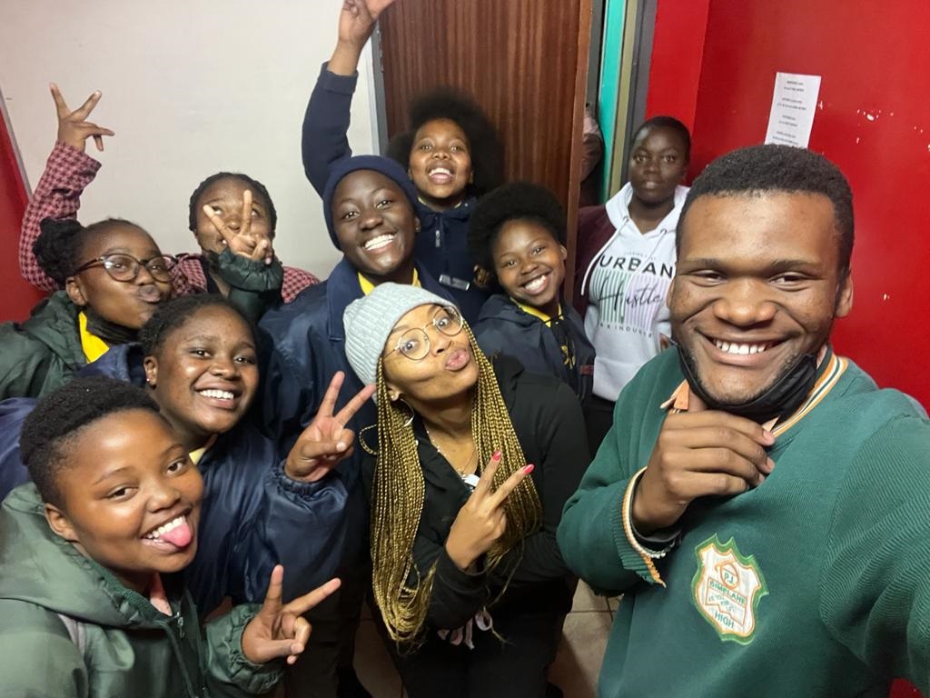 News anchor and founder of Bukho Bami Youth Centre Ayanda Paine celebrates with her alumni.