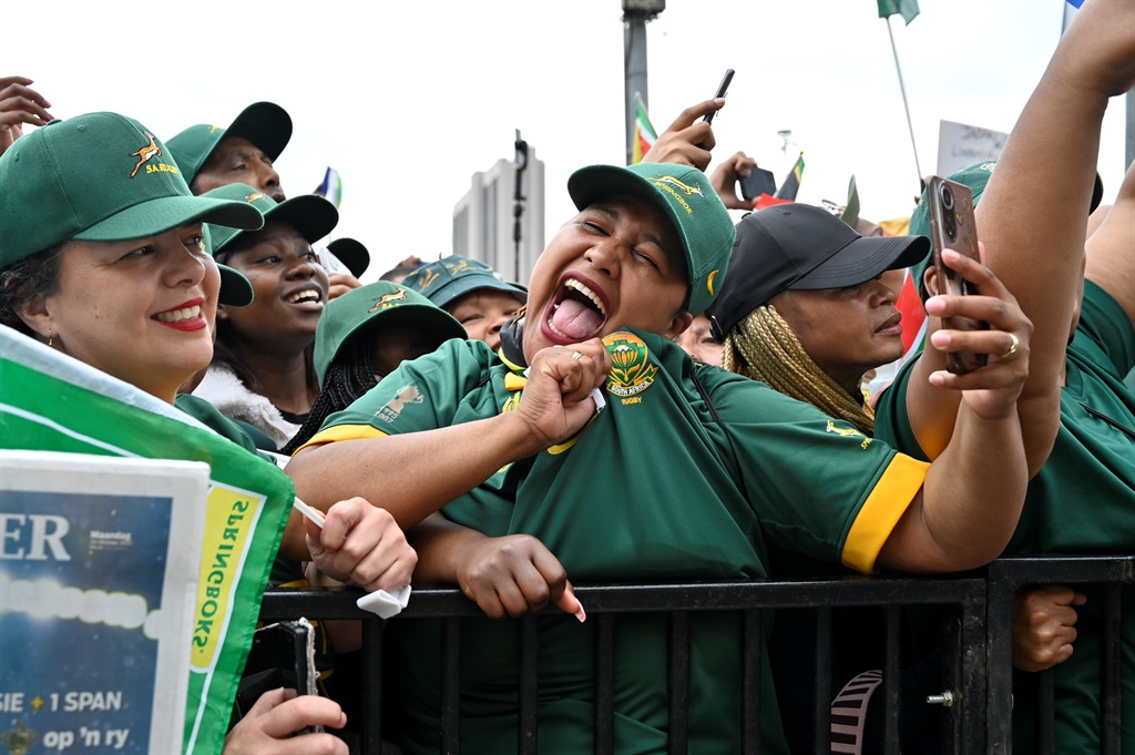 Scores of Springboks fans came out in numbers to support the four-time Rugby World Cup champions on Friday. Photo by Lesley Piet