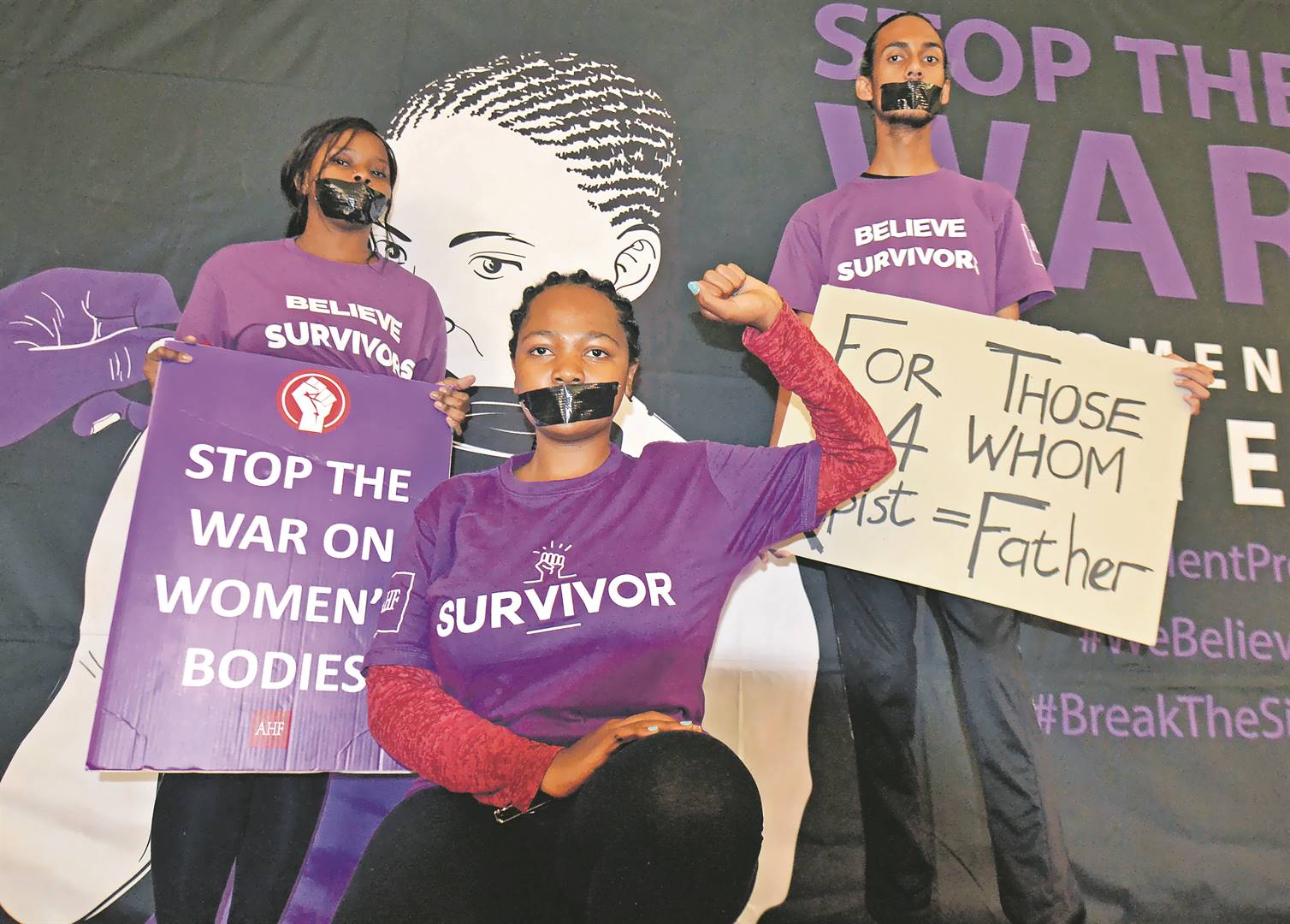 A silent protest against gender-based violence. Picture: Moeketsi Mamane