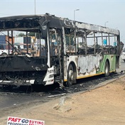 Bus set on fire  