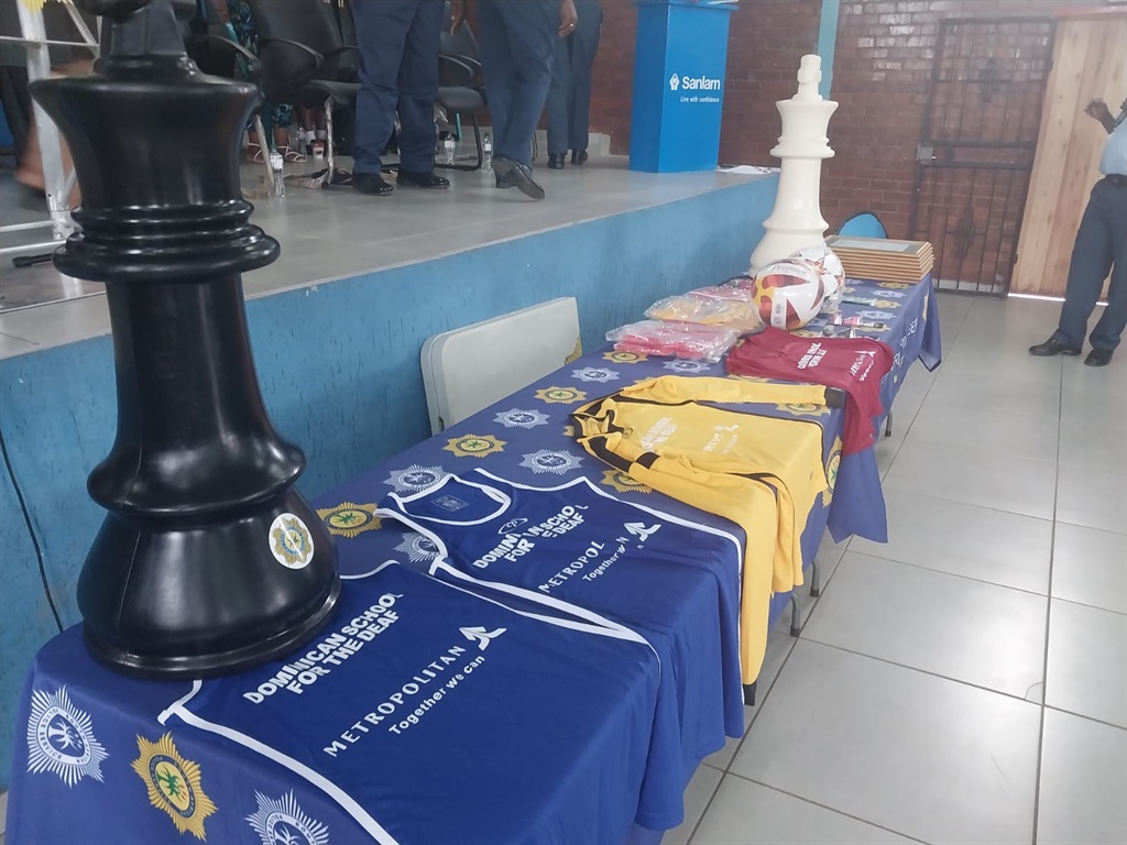 The donations handed over by the Gauteng Police Commissioner, Lieutenant- General Elias Mawela, at the Dominican School for the Deaf in Hammanskraal on Friday.