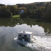 What a machine! Driving SHERP's ATV on water is the closest thing to a Biblical experience